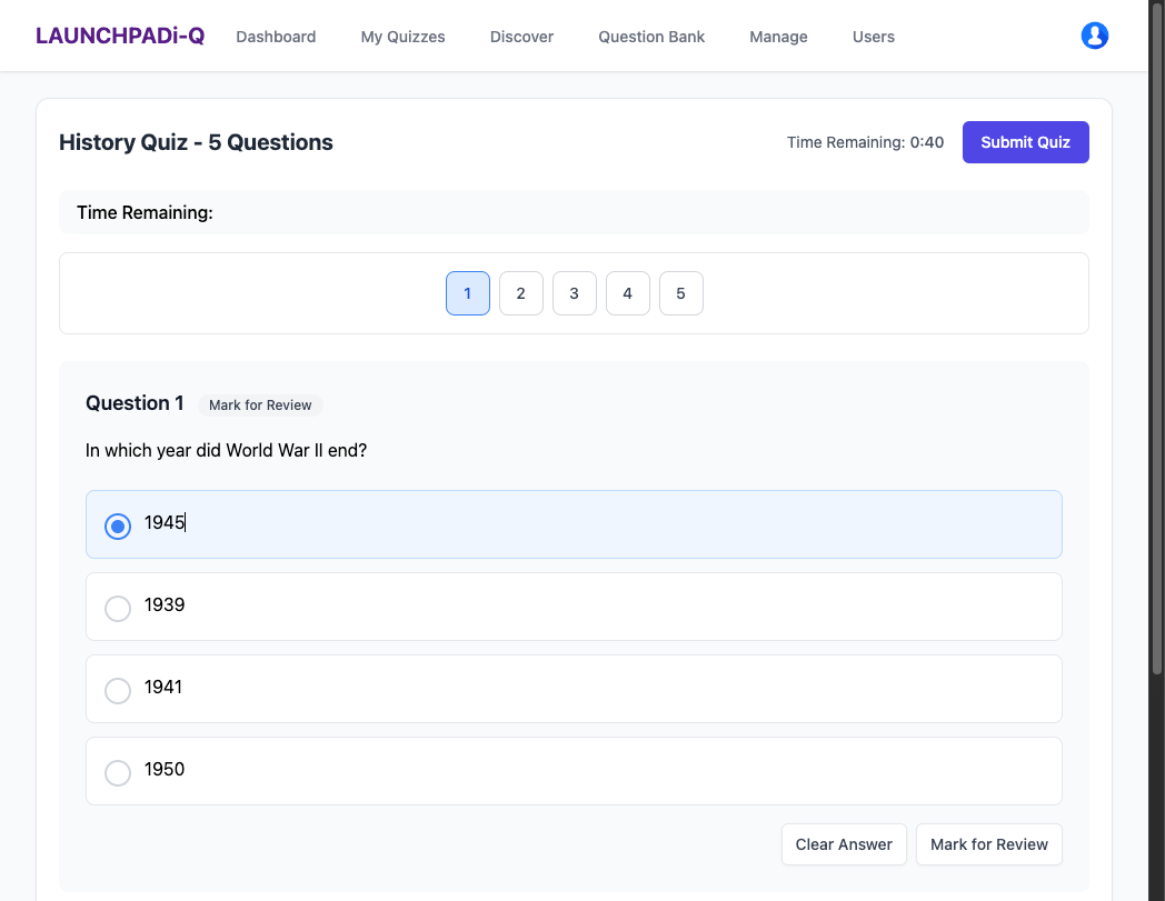Create Quiz Screenshot